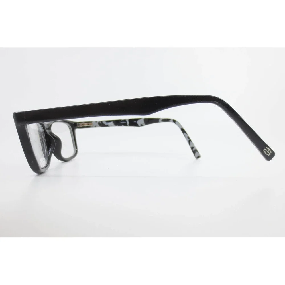 Tura Tapered TAP839 001 Black Patterned Eyeglasses Frames 50-17-140 Rectangular